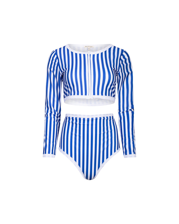 High waist bottom Giulia Blue Stripe UPF 50+